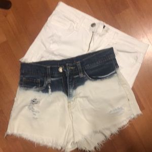 2 Small Flying Monkey Distressed Jean Shorts